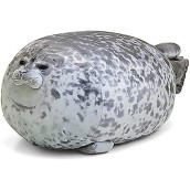 Ryttir 23.6 Inch Xxl Gray Big Seal Stuffed Animal, Adventure Stuffed Seal Pillow Toy, Brave Boy'S And Girl'S Room Seals Plush Decor, Funny Stuffed Seal Gifts For Kids And Women