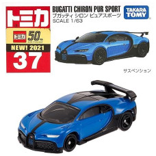 Takara Tomy Tomica 37 Bugatti Chiron Pure Sport 1/63 Scale Diecast Car