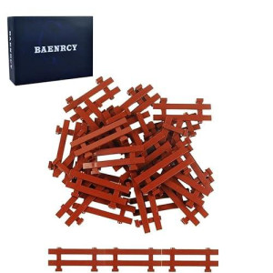 Baenrcy 50Pcs Fence Building Blocks Pieces City Accessorices House Sencery Accessories House Fence Set Building Bricks Kit Diy Building Set Compatible All Major Brands (#3)