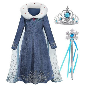 Snow Princess Costume For Girls Winter Costume For Toddlers Dress Up Halloween Birthday Cosplay Cape With Accessories
