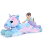 Tezituor 43In Giant Unicorn Plush Toys,Big Rainbow Purple Unicorn Stuffed Animals,Lovely Unicorn Birthday Decorations For Children,Great Unicorns Gifts For Girls.