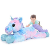 Tezituor 43In Giant Unicorn Toys Plush,Big Rainbow Purple Unicorn Stuffed Animals,Lovely Unicorn Birthday Decorations For Children,Great Unicorns Gifts For Girls.