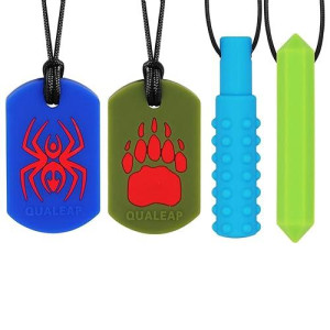 Select Chew Necklace For Kids Boys - Silicone Chew Pendant Jewelry For Autism, Adhd, Baby Nursing Or Special Needs - Chewing Necklace For Boys (Multicolor)