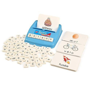 Bohs French Literacy Wiz Fun Game - Lower Case Sight Words - 60 Flash Cards - Preschool Language Learning Educational Toys