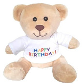 Hug-A-Booboo Happy Birthday Small Plush Teddy Bear - Super Cute 6 Inch Plush Teddy Bear With ?Happy Birthday!? Message T-Shirt - Great For Gift, Gift Basket, Party Favor
