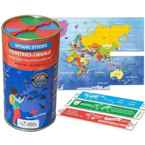 Chalk And Chuckles Smart Sticks Countries Of The World Game, Gifts For 8-12 Year Old, Cool Learning Gift Idea For Teenage Boys & Girls