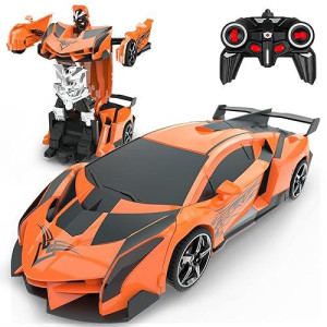 Bluejay Transform Rc Cars For Boys 4-7 8-12, 2.4Ghz 1:18 Scale Remote Control Car Transforming Robot, One-Button Deformation 360� Rotation And Drift Car Toy Gifts For Boys 3-5