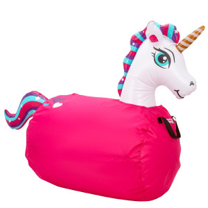 Waddle Hip Hoppers Large Bouncy Hopper Inflatable Hopping Animal Bouncer, Supports Up To 250 Pounds, Ages 5 And Up (Pink Unicorn)