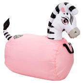 Waddle Hip Hoppers Large Bouncy Hopper Inflatable Hopping Animal Bouncer, Supports Up To 250 Pounds, Ages 5 And Up (Black Zebra)