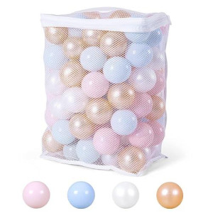 Heopeis Ball Pit Balls For Toddlers, Bpa Free Crush Proof Plastic Toy Balls For Ball Pit, Children'S Pool Water Toys, Macaron Ocean Balls For Play Tent 2.2 Inch Pack Of 100