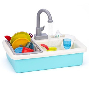 20 Pcs Baby Bath Play Sink Toys, Kids Toy Sink, Electric Dishwasher Play Kitchen Set With Running Water For Kids Toddler - 3-4 Years Old Boys And Girls Pretend Play