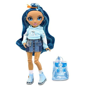 Rainbow High Jr High Skyler Bradshaw - 9-Inch Blue Fashion Doll With Doll Accessories- Open And Closes Backpack, Great Gift For Kids 6-12 Years Old And Collectors