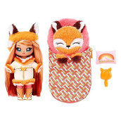 Mga Entertainment Na Na Na Surprise Camping Dolls Sierra Foxtail - Fox-Inspired 7.5" Fashion Doll With Orange Hair And -Plush Fox Sleeping Bag, 2-In-1 Gift, Toy For Kids Ages 5 6 7 8+ Years