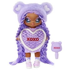 Na Na Na Surprise Eva Evermore - Lavender Teddy Bear-Inspired 7.5 Fashion Doll With Purple Hair, Heart-Shaped Dress & Brush, Great Valentine'S Day Gift, Toys For Girls Boys Kids Ages 5 6 7 8+ Years