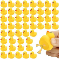 Rubber Duck Bath Toys , 50Pack Mini Rubber Ducky Rubber Duck Bulk Float Duck Baby Bath Toy, Shower Birthday Party Favors Gift Classroom Summer Beach Pool Party Games