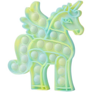 Hoofun Glow In The Dark Unicorn Pop Bubble Toys, 1Pack Fluorescent Unicorn Stress Relief Push Popping Bubble Unicorn Gifts Toys For Girls Kids Adults