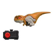 Jurassic World Toys Dominion Uncaged Click Tracker Atrociraptor Dinosaur Action Figure, Toy Gift With Interactive Motion And Sound, Clicker Control (Orange)
