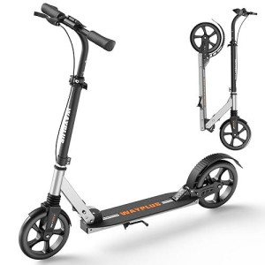 Wayplus Kick Scooter For Teens & Adults. Max Load 240 Lbs. Foldable, Lightweight, 9?Big Wheels, 4 Adjustable Level. Bearing Abec9