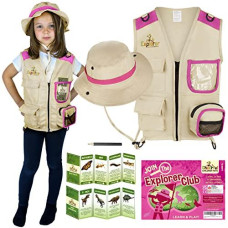 Cheerful Children Toys Kids Explorer Costume Including Safari Vest And Hat - Boys & Girls Aged Between 3-7 - Role Play As Paleontologist, Zoo Keeper, Park Ranger Or Fishing