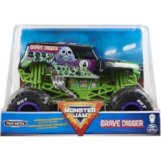 Monster Jam Official Grave Digger Monster Truck - Grave Digger Collector 1:24 Scale Die-Cast Vehicle - Chrome Rims And Bkt Tread Tires For Use In All Playsets - Collectible For Fans & Birthday Parties