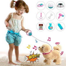 Koonie Talking Plush Golden Retriever Toy Repeats What You Say, Barks And Walks - Electronic Interactive Stuffed Puppy For Kids