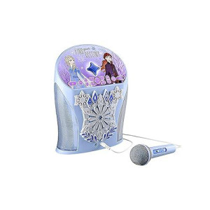 Ekids Disney Frozen Bluetooth Karaoke Machine With Ez Link Technology Led Lights, Usb Store And Record
