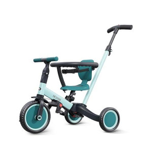 Newyoo 4 In 1 Tricycles For 1,2,3 Years Olds, Toddler Bike, Birthday Gift For Boys & Girls, Balance Bike, Kids Tricycle With Parent Steering Push Handle, Removable Pedals, Blue