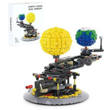 Solar System Model Sun And Earth And Moon In Orbit Building Sets Educational Mechanically Rotating Creative Building Blocks Set Classroom Kid'S Brain-Inspired Toys,New 2021(471Pcs)