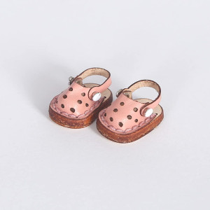 Xidondon Cowhide Handmade Casual Hole Shoes For Ob11,Gsc, Body9, 1/12 Bjd Doll Shoes Doll Accessories (Pink)