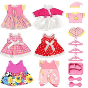 Artst Doll-Clothes-Accessories 7 Set Baby-Doll-Clothes Suitable For 8-10-Inch-Dolls Included Tablewar And Hangers