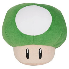 Little Buddy 1821 Super Mario All Star Collection 1-Up Mushroom 6" Plush,Green