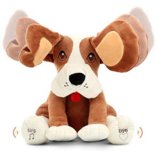 Bundaloo Animated Plush Peek A Boo Singing Dog with Floppy Ears | Plays Peek-A-Boo with Ears & Sings Do Your Ears Hang Low