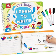Coogam Learn To Write Workbook, Numbers Letters Practicing Book, Abc Alphabet Sight Words Handwriting Educational Montessori Toy For Home Classroom Kindergarten Preschool Kids
