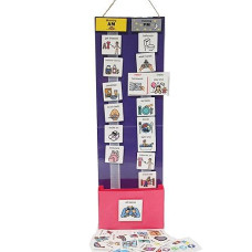 Two Strip Night & Day Daily Schedule Great Visual Behavioral Tool For Structure At Home, School & In The Community. (Laminate 120 Pcs, Purple)