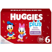 Huggies Plus Diapers, Size 6 (35+ Pounds), 116 Count
