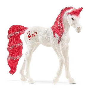 Schleich Bayala, Collectible Unicorn Toy Figure For Girls And Boys, Candy Cane Unicorn Figurine (Dessert Series), Ages 5+, 6.3 Inch