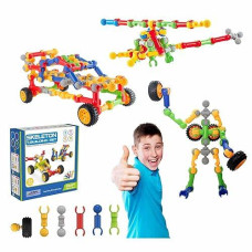 Shunlam Building Toys For Kids, Stem Toys For Boys And Girls, Interlocking Playset For Age 3+, Kids Creative Kit (110 Pcs)