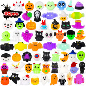 Halloween Mochi Squishy Toys For Kids 60Pcs Party Favors Halloween Treat Goody Bags Filler Gifts Pumpkin Ghost Spider Squishies Halloween Toys Halloween Decorations Stress Relief Toys For Adults