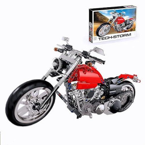 Manyi Motorbike Toy Building Kit,Build A Motorcycle Building Blocks Set Model,Featuring Gearbox And Suspension(613Pieces)