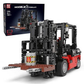 Mould King 13106 Forklift Truck Building Block Kit, Moc Remote Control Heavy-Duty Shelf Lifted Truck Model Toy, Gift Toys For Kids Age 8+/ Adult (1,719 Pieces)