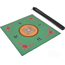 Gustaria Mahjong Mat With 3 Free Dice, Anti Slip And Noise Reduction Table Cover For Mahjong, Poker, Card, Board & Tile Games (Red, 31.5 Inches)