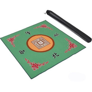 Gustaria Mahjong Mat With 3 Free Dice, Anti Slip And Noise Reduction Table Cover For Mahjong, Poker, Card, Board & Tile Games (Red, 31.5 Inches)