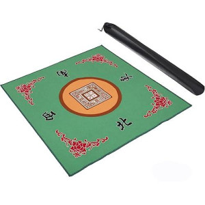Gustaria Mahjong Mat, Anti Slip And Noise Reduction Table Cover For Mahjong, Poker, Card, Board & Tile Games (Green, 31.5 Inches)