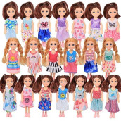 Lembani 20 Sets 6 Inch Chelsea Girl Doll Clothes Set. Coloful 20 Dresses Clothes And Accessories Kids Birthday Gift For 3 To 7 Year Olds