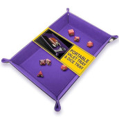 Harbor Loot Brand Dice Tray - Perfectly Sized At 8.5 X 11.25 Inches Unsnapped And 6.5 X 9.5 Snapped - Designed By Gamers - Packs Flat, Protects Your Table, And Keeps Dice Where They Belong.� (Purple)