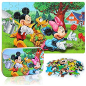 Lelemon Mickey Mouse Puzzles For Kids Ages 4-8,60 Piece Disney Puzzles For Kids Ages 3-5,Minnie Jigsaw Puzzles Kids Puzzles In A Metal Box,Educational Learning Puzzle Toys Gifts For Girls And Boys