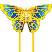 Mint'S Colorful Life Golden Mechanical Butterfly Kite For Kids & Adults Easy To Fly, Large Single Line Kite For The Beach With 300 Ft String Kite Handle