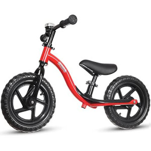 Kriddo Toddler Balance Bike 2 Year Old, Age 18 Months To 5 Years Old, Early Learning Interactive Push Bicycle With Steady Balancing, Gift Bike For 2-5 Boys Girls, Red