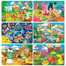 Puzzles For Kids Ages 3-5, Toddler Puzzles 30 Piece Wooden Jigsaw Puzzles For Preschool Children Learning Educational Puzzles Toys For Boys And Girls (6 Pack)