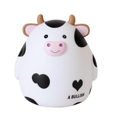 Cow Piggy Bank,Kids Money Bank For Boys,Cute Coin Bank Large Piggy Banks,Plastic Animal Banks Birthday For Boys Girls,Adult Coin Saving Boxes Home Decoration(White)